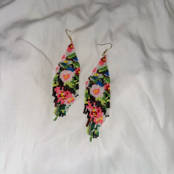 Flower drop earrings M605 - Picture 2 of 4